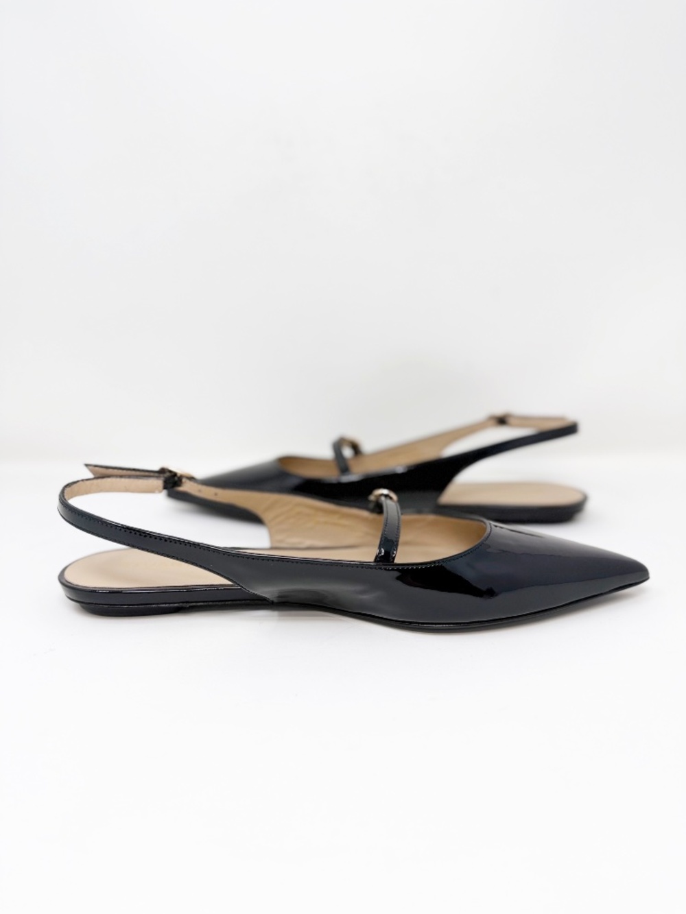 New Stuart Weitzman Emilia Mary Jane Slingback Flat Black Sz 7.5 - Picture 11 of 14